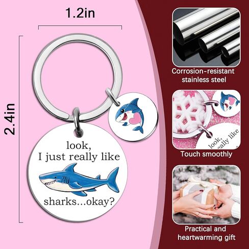 Shark Gifts for Women Men Shark Keychain Accessories Sharks Themed Gifts Ideas Sharks Stuff Things for Teen Girls Cute Birthday Christmas Gift in Kuwait