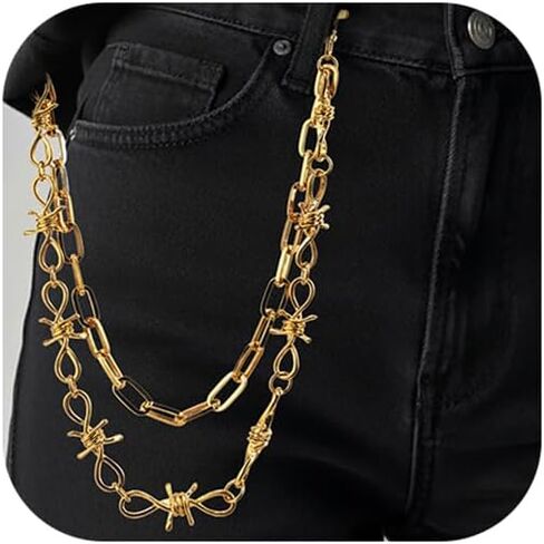 Pants Chains Layer Chain Punk Hip Hop Jeans Keychain Goth Punk Heavy Thick Wallet Pocket Chains Accessories in Saudi Arabia