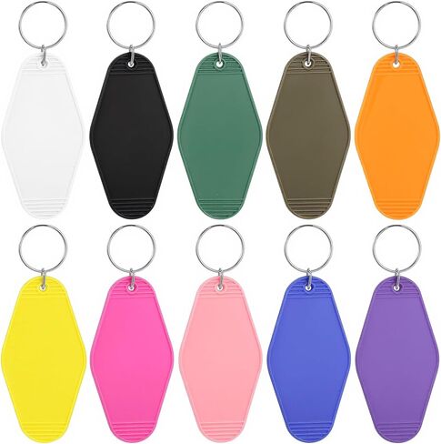 10-Piece Motel Keychain Blank,Vintage Rhombus Hotel Keychain Blank Kit (10 Colors),Motel Keychains,Gift Bags for DIY Luggage Tags, Hotel Keepsakes & Crafts in Kuwait
