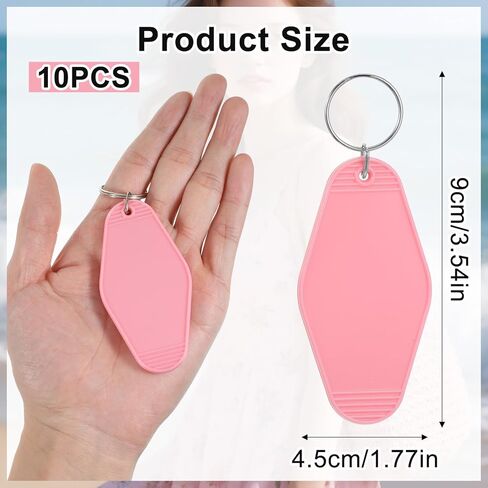 10-Piece Motel Keychain Blank,Vintage Rhombus Hotel Keychain Blank Kit (10 Colors),Motel Keychains,Gift Bags for DIY Luggage Tags, Hotel Keepsakes & Crafts in Kuwait