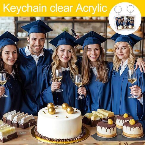 Acrylic Photo Frame Keyring, Photo Insert Keychains Acrylic Clear Blank Keyrings Picture Frame with Split Ring for Personalised Custom 2.2 Inch by 1.65 Inch as Gift 20 Pcs in Kuwait