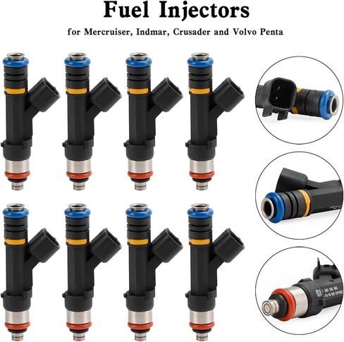 Artudatech 8PCS 0280158165 Fuel Injectors 0280158081 879312003 Fit for Mercruiser for Volvo Penta 6.2L 2007-2013, for Indmar 5.0L 5.7L 2007-2013, for Indmar 6.2L 2007-2013 in Saudi Arabia