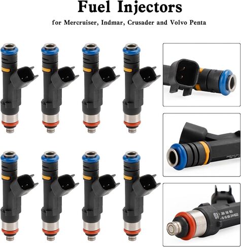 Artudatech 8PCS 0280158165 Fuel Injectors 0280158081 879312003 Fit for Mercruiser for Volvo Penta 6.2L 2007-2013, for Indmar 5.0L 5.7L 2007-2013, for Indmar 6.2L 2007-2013 in Saudi Arabia
