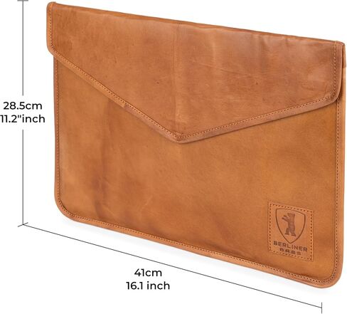 حقيبة كمبيوتر محمول من الجلد الطبيعي العتيق من BERLINER BAGS، وحافظات الكمبيوتر، وغطاء الكمبيوتر المحمول - بني (15.6 بوصة) in Saudi Arabia