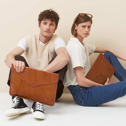 حقيبة كمبيوتر محمول من الجلد الطبيعي العتيق من BERLINER BAGS، وحافظات الكمبيوتر، وغطاء الكمبيوتر المحمول - بني (15.6 بوصة) in Saudi Arabia