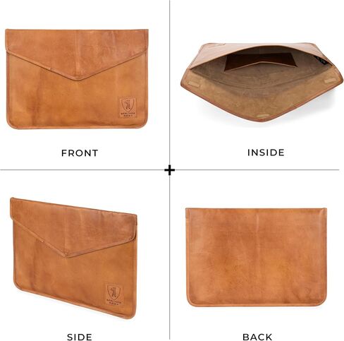 حقيبة كمبيوتر محمول من الجلد الطبيعي العتيق من BERLINER BAGS، وحافظات الكمبيوتر، وغطاء الكمبيوتر المحمول - بني (15.6 بوصة) in Saudi Arabia