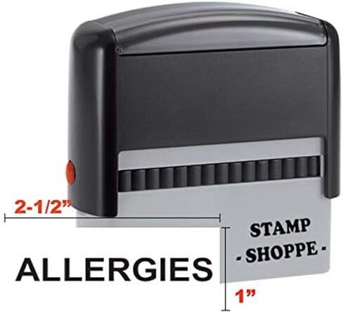 Allergies Stock Stamp - Grey 4913 Self Inking Stamp - Style 105 (Red Ink, Two Stamps) in Saudi Arabia