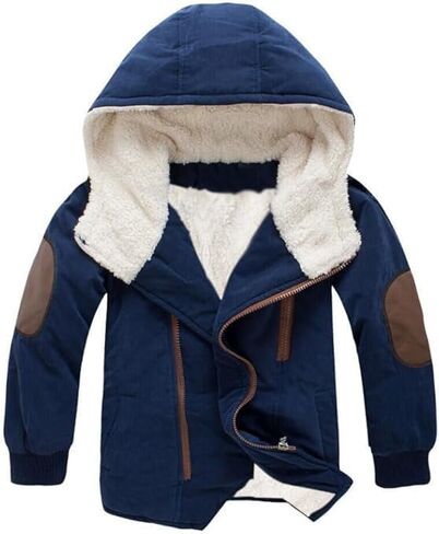 جاكيت سترة مبطنة بالقطن سميكة للأولاد من Mallimoda معطف من الصوف بغطاء للرأس in Kuwait