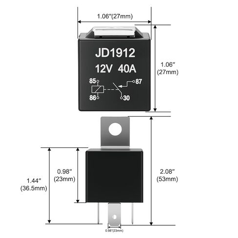12 حزمة JD1912 12V 40A 4-Pin SPST مرحل السيارة، متوافق مع السيارة والشاحنة والدراجة النارية والقارب والجرار in Kuwait