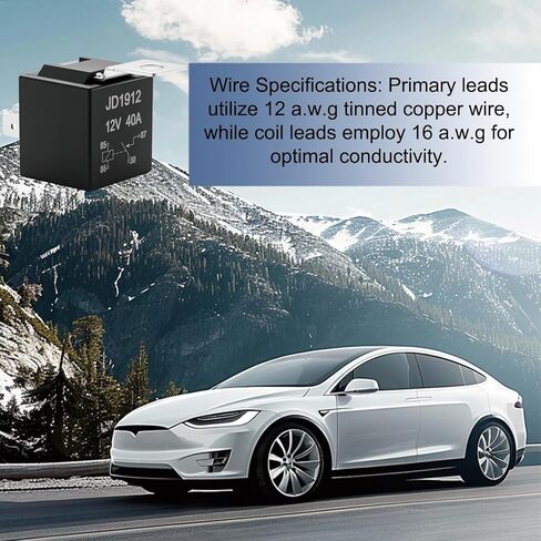 12 حزمة JD1912 12V 40A 4-Pin SPST مرحل السيارة، متوافق مع السيارة والشاحنة والدراجة النارية والقارب والجرار in Kuwait