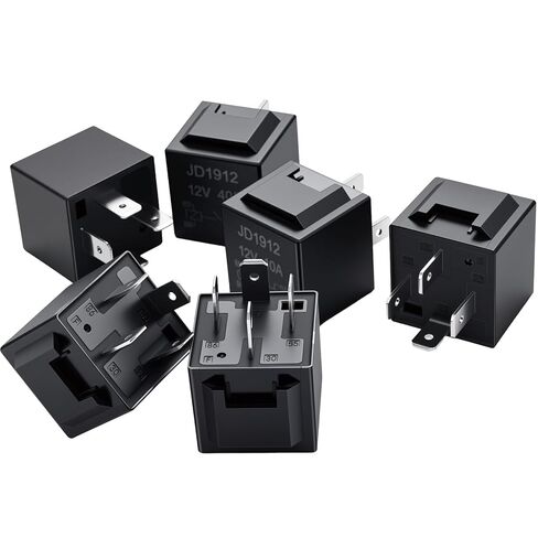 12 حزمة JD1912 12V 40A 4-Pin SPST مرحل السيارة، متوافق مع السيارة والشاحنة والدراجة النارية والقارب والجرار in Kuwait