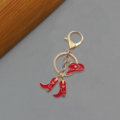 EVKILKJS Western Keychain for Women Cowboy Hat Cowgirl Boots Key Ring Western Charm Cowgirl Bag Accessories for Women Creative Fashion Jewelry in Kuwait
