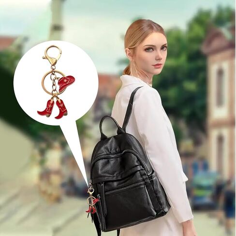 EVKILKJS Western Keychain for Women Cowboy Hat Cowgirl Boots Key Ring Western Charm Cowgirl Bag Accessories for Women Creative Fashion Jewelry in Kuwait