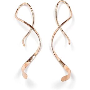 Gold Threader Earrings for Women, 14K Gold Filled, 1.5in, Spiral Earrings for Women Hypoallergenic, Dangle Drop Earrings, Threader Earrings Gold, Lightweight Dangle Earrings in Kuwait