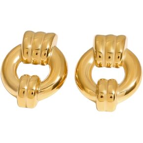 Gold Loop Statement Earrings for Women – Bold Hoop-Inspired Dangle Earrings, Lightweight Modern Gold Jewelry for Everyday & Special Occasions in Kuwait