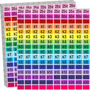 2400 قطعة من ملصقات بيع المرآب، ملصقات أسعار بيع ساحة 1/2 بوصة × 3/4 بوصة، بطاقات أسعار مستطيلة مطبوعة مسبقًا وقابلة للإزالة لسوق السلع المستعملة in Kuwait