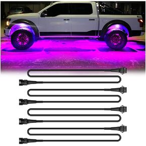 4Pcs 47 inch/3.93FT 4-Pin RGB LED Rock Lights Extension Cable Wire Cord Set Underglow Led Rock Multi-Color Neon Lights Strip Fit for Jeep Truck Motorcycle Golf Carts ATV Car in Kuwait