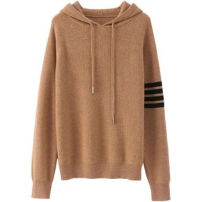 Women's Long Sleeve Hoodie Cashmere and Wool Blend Pullover Tops Sweater in Saudi Arabia