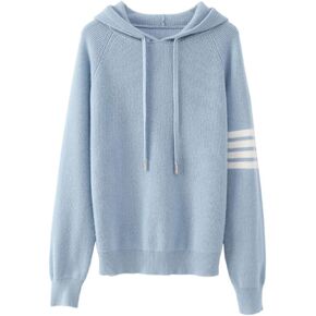 Women's Long Sleeve Hoodie Cashmere and Wool Blend Pullover Tops Sweater in Kuwait