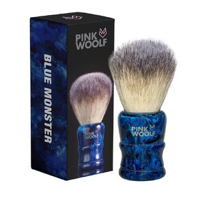Luxury Shaving Brush for Men – Dense Thick Knot, Premium Hair, Rich Lather for Cream & Soap, Traditional Wet Shaving Brush | BLUE MONSTER in Kuwait