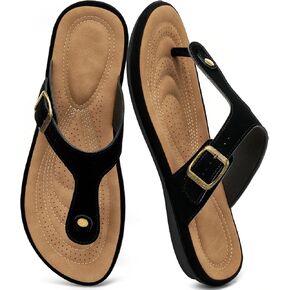 Flip Flops for Women 2026: Summer Comfortable Cushion Sandals Dressy Casual Slip On Flats with Adjustable Buckle for Beach in Kuwait