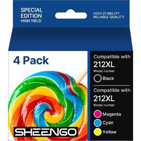 212XL 212 Ink Cartridges Remanufactured for Epson 212 Ink Cartridge 212 XL T212XL T212 Combo Pack High Yield Work with Expression Home XP-4100 XP-4105 Workforce WF-2830 WF-2850 Printer Ink (4 Pack) in Kuwait