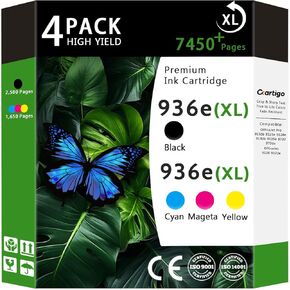936e 936XL High Yield Ink Cartridges Compatible for Combo Pack HP 936 Replacement for OfficeJet 9120 9122e OfficeJet Pro 9110b 9125e 9128e 9130b 9135e Printers (Black/Cyan/Magenta/Yellow 4-Pack) in Kuwait