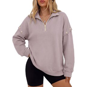 كنزات نسائية بغطاء للرأس وسحاب ربع سنوي موضة ربيع 2026 ملابس بأكمام قابلة للفصل in Kuwait