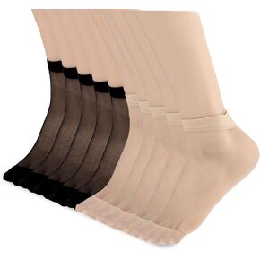 10 Pairs Sheer Socks Women - Lightweight Women's Ankle High Sheer Socks - Reinforced Toe Hosiery Stockings for Women in Kuwait