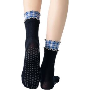 Pilates Socks for Women - Non Slip Grip Socks for Yoga, Barre, Workout & Hospital, Cute Athletic Crew Socks in Kuwait