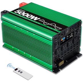 LVYUAN 3000 واط العاكس موجة جيبية نقية العاكس 12 فولت إلى 110 فولت تيار مستمر إلى تيار متردد مع 3 مقابس تيار متردد، شاشة LED، جهاز تحكم عن بعد لاسلكي، عاكس طاقة السيارة للمركبات المنزلية RV شاحنة التخييم النظام الشمسي in Kuwait