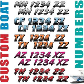Custom Boat Registration Numbers & Letters (Two Decals) Vinyl Marine Hull ID Stickers X2 GR in Kuwait