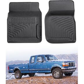 CreekT® for Ford F150 & Bronco Floor Mats 1980-1996, for F250/F350 1980-1997 All Weather Floor Mats, Custom Fit for Ford F-150 & Bronco, 2-Piece Front Set Rubber Heavy Duty Classic Truck Accessories​ in Kuwait