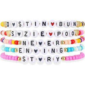 Strange Horror Inspired Bracelets Set BFF Friendship Stackable Stretch Colorful Beaded Bracelets for Women Men Valentine Day Gift 5PCS in Saudi Arabia
