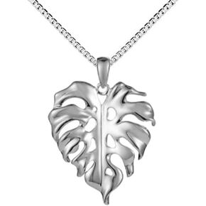 Sterling Silver 925 Monstera Leaf Pendant Necklace in Saudi Arabia