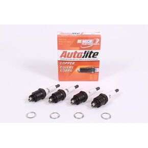 Box of 4 Genuine Autolite 85 Copper Resistor Spark Plugs 14mm Thread 3/8" Reach in Kuwait