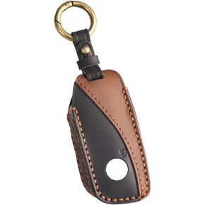Vintage Leather Key Fob Cover Case for BMW X5 X7 X1 X2 X3 XM M4 iX 5 7 Series i5 i7 2024 2025 2026, Handmade Crazy Horse Leather, Black in Kuwait