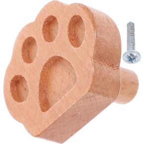Wooden Animal Paw Cabinet Door Knobs Solid Beech Wood Drawer Pulls Animal Wardrobe Handles for Nursery Room Furniture with Screws in Kuwait