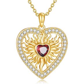 القلب المقدس قلادة فضة القلب المقدس يسوع قلادة 14 كيلو مطلية بالذهب كريستين مجوهرات هدايا للرجال النساء in Kuwait