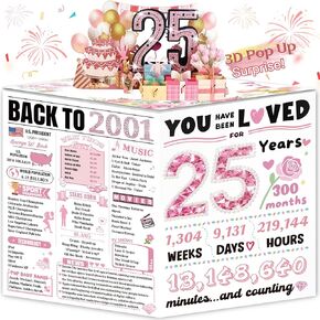 10th Birthday Card Gifts for Girls - 3D Pop Up & Large 10th Birthday Card Decorations for Daughter Granddaughter Niece, Happy 10 Year Old Birthday Card Gifts Decor, Back in 2016, Black Pink in Saudi Arabia