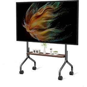 حامل تلفزيون متنقل لعربة التلفزيون المتدحرجة لشاشات مسطحة LCD LED OLED مقاس 32 إلى 75 بوصة، حامل تلفزيون أرضي محمول مع عجلات قفل يتحمل ما يصل إلى 110 رطل، عربة تلفزيون متدحرجة بحد أقصى VESA 600x400 مم in Kuwait