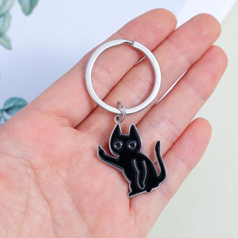 Cat Keychain – Cute Black Keychains for Women Men, Stainless Steel Funny Cat Keyring, Gift for Cats Lovers Friendship Accessories in Saudi Arabia
