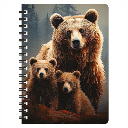 3D LiveLife Jotter - الدببة الثلاثة الرمادية من Deluxebase. دفتر ملاحظات حلزوني عدسي ثلاثي الأبعاد مقاس A6 مع صفحات ورقية معاد تدويرها. عمل فني مرخص من الفنان الشهير ديفيد بينفاوند in Saudi Arabia