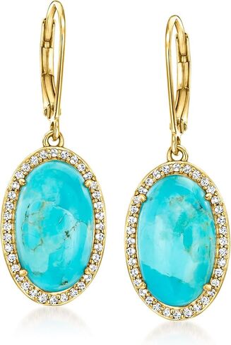 روس سيمونز فيروزي و .40 قيراط. t.w. أقراط متدلية من التوباز الأبيض من الذهب عيار 18 قيراطًا فوق الجنيه الاسترليني in Kuwait