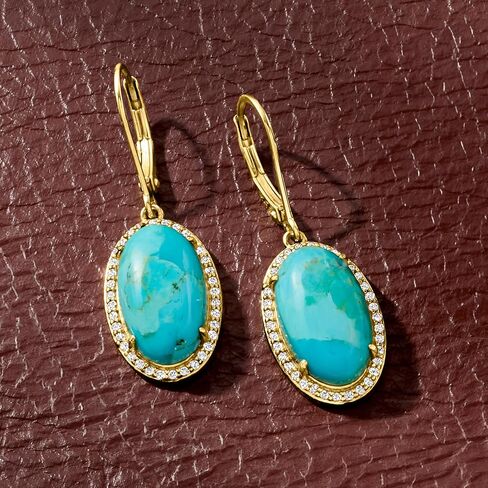 روس سيمونز فيروزي و .40 قيراط. t.w. أقراط متدلية من التوباز الأبيض من الذهب عيار 18 قيراطًا فوق الجنيه الاسترليني in Kuwait