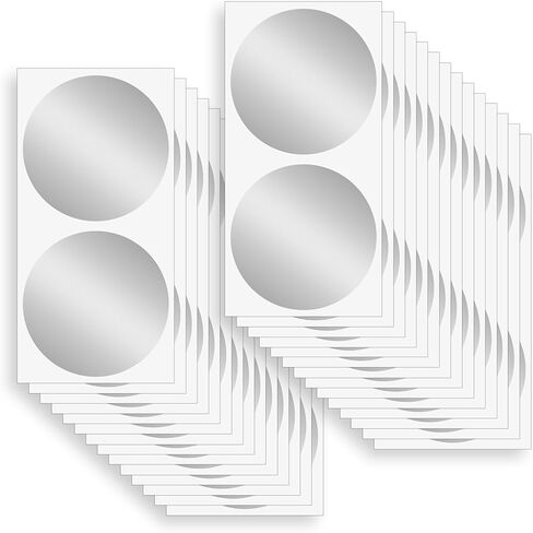50 PCS Scratch Off Stickers 2 Inch Round Scratch Off Stickers for DIY Scratches Offing Labels, Reward Card, Party Games, Business Promotions (Silver) in Kuwait