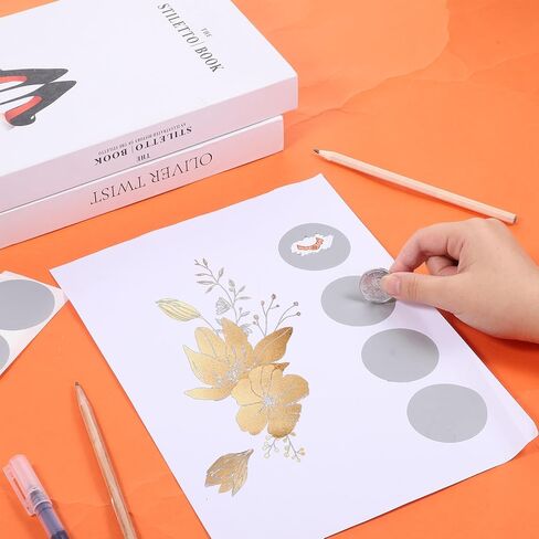 50 PCS Scratch Off Stickers 2 Inch Round Scratch Off Stickers for DIY Scratches Offing Labels, Reward Card, Party Games, Business Promotions (Silver) in Kuwait