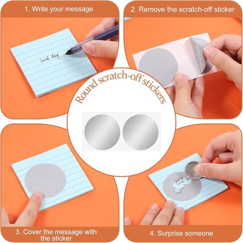 50 PCS Scratch Off Stickers 2 Inch Round Scratch Off Stickers for DIY Scratches Offing Labels, Reward Card, Party Games, Business Promotions (Silver) in Kuwait