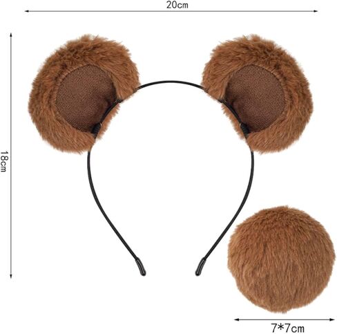 Kirei Sui Brown Bear Costume for Women Ears Headband, Tail & Soft Lined Tutu Halloween Christmas Party Accessories in Saudi Arabia