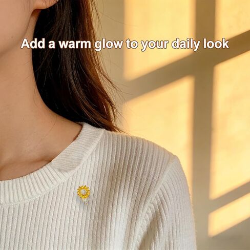 Yellow Sunflower Rhinestone Brooch Pins Crystal Sun Flower Brooches and Pins for Women Fashion Jewelry Gift in Saudi Arabia